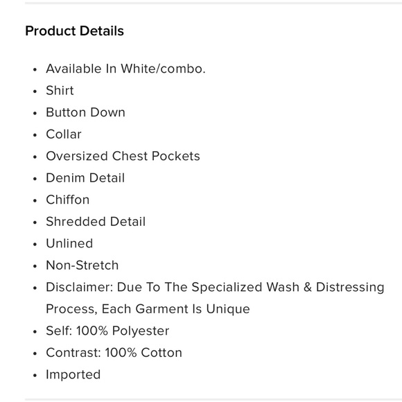 Denim and White Frayed Women's Top - Picture 5 of 5